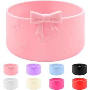 Bows Silicone Water Bottle Boot, Stanley Cup Accessories Anti-Slip Protective Sleeve for Water Bottle, Protector Sleeve Cover Boots for Stanley 40 30 oz with Handle