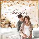 6x3.6ft Fall Book Themed Baby Shower Backdrop A New Chapter Will Soon Begin Decor Friendsgiving Maple Leaves Pumpkin Party Photo Studio Booth Background