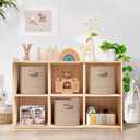 11 Inch Storage Cubes, 3 Pack Cube Storage Bins for Organizing, Cotton Rope Woven Baskets for Shelves, Bathroom, Kids Room, Closets, Baby Nursery