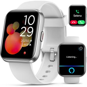 Smartwatch for Women, Compatible with Android & iPhone, 1.8'' Fitness Tracker Watch with Alexa, Call & Notification Alerts, Heart Rate & Sleep Monitor, 120 Sports Modes, Waterproof Watch for Women (Ivory White)