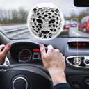 2 Pcs Bling Leopard Air Vent Clips, Crystal Car Air Fresheners Vent Clips Diffuser Vent Clip Rhinestone Leopard Decoration Car Interior Decor Bling Accessories for Women (Silver)