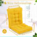 Juexica 4 Sets Outdoor Patio Cushions High Back Outdoor Chair Cushions Rocking Cushion Waterproof Indoor Patio Fastness Chair Pads with Ties for Seasonal Indoor Home Office(Yellow,16 x 16 x 3.5)