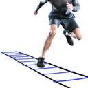 GHB Pro Agility Ladder Agility Training Ladder Speed 12 Rung 20ft with Carrying Bag (Blue)