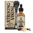Striking Viking Beard Growth Kit for Men - Vanilla Scent - 1 Fl Oz of Thickening & Conditioning Biotin Beard Growth Oil & 1 Applicator - Naturally Derived Growth Serum with Argan & Jojoba Oil