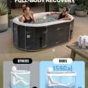 Upgrade 179 Gal XXL Ice Bath Tub Fits Tall 6'7" Athletic, Water Chiller Compatible Cold Plunge Tub for Recovery,5-Layer Portable Inflatable Ice Bathtub with Lid for Indoor Outdoor Use,Black