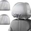 Headrest Covers for Car Satin Soft Car Headrest Covers Adjustable and Flexible for Hair Protection Universal for Auto Cars Trucks Easy to Install and Remove 2pcs