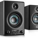 PyleUsa HiFi Active Bookshelf Speaker with Bluetooth - Audio Stereo Monitor Speaker System, 300W, Quality Sound for PC, TV, Desktops, w/USB, Micro SD, RCA Input, Black - PBKSP33BK