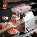 VEVOR Commercial Electric Meat Grinder, 7 lbs/min Capacity, #12 Industrial Meat Mincer with 2 Stainless Steel Blades, 2 Grinding Plates, 850W Heavy-Duty Sausage Maker Stuffer, for Kitchen, Restaurant