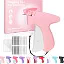 Stitch Tag Gun for Clothes,Micro Mini Stitch Gun No-Sew,Price Tagging Gun,Handheld Hem Gun for Clothing,Fabric Stapler,Quick Sticky Fixer,Temporary Sewing Gun,6 Needle,2000 Fasteners(Black+White)-Pink