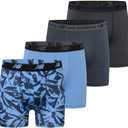 New Balance Boys' Tagless Moisture Wicking Breathable Boxer Briefs Underwear (2 Performance/2 Mesh), M