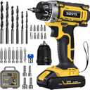 SIDSYS 21V Max Cordless Electric Drill Set, 3/8" Keyless Chuck Power Drill 17+1 Torque, 2 Variable Speed, Built-In LED, Versatile Hand Drills for Wood Drilling/Screw Removal