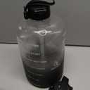 AQUAFIT 128 oz Water Bottle with Time Marker - Straw & Chug Lid - BPA Free 1 Gallon Gym Water Bottle with Handle - Big Gallon Jug (Midnight Gray, 128 Ounces)