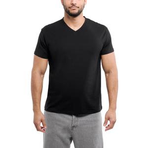 X RAY Men's V-Neck T-Shirts, Soft Cotton Short Sleeve Casual Slim Fit V Neck T Shirts for Men (Black, XXL)