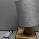 3 Way Touch Control Table Lamp, Dimmable Bedside Desk Lamp with Metal Base Modern Nightstand Lamp Stylish Grey Shade Simple Side Table Lamp for Bedroom, Living Room, Office or Den LED Bulb Included