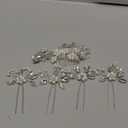 Wedding Hair Accessories Set for Women and Girls, Includes 1 Hair Comb and 4 Pearl Hair Pins for Brides and Bridesmaids, Silver
