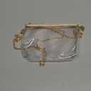 Clear Purse for Women - Stadium Approved Small Crossbody Bag with Zipper, Clear Stadium Bag for Concerts, Sports (Brown)