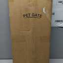 Malier Dog Gate with a Small Door, Extra Wide All Metal Short Dog Gate Pet Gate for Stairs, 10'' Tall Pressure Mount Easy Step Over Puppy Gate Low Gate for Doorways