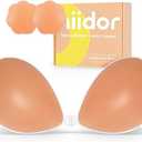 Niidor Adhesive Bra Strapless Ultra Sticky Invisible Push up Silicone Bra Multiple Colors Sizes Reusable for Backless Dress