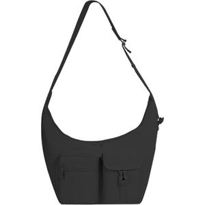Travel Purse - Crescent Crossbody Sling Bag for Women - Cross Body Hobo HandBag Tote Shoulder Handbag (Black)