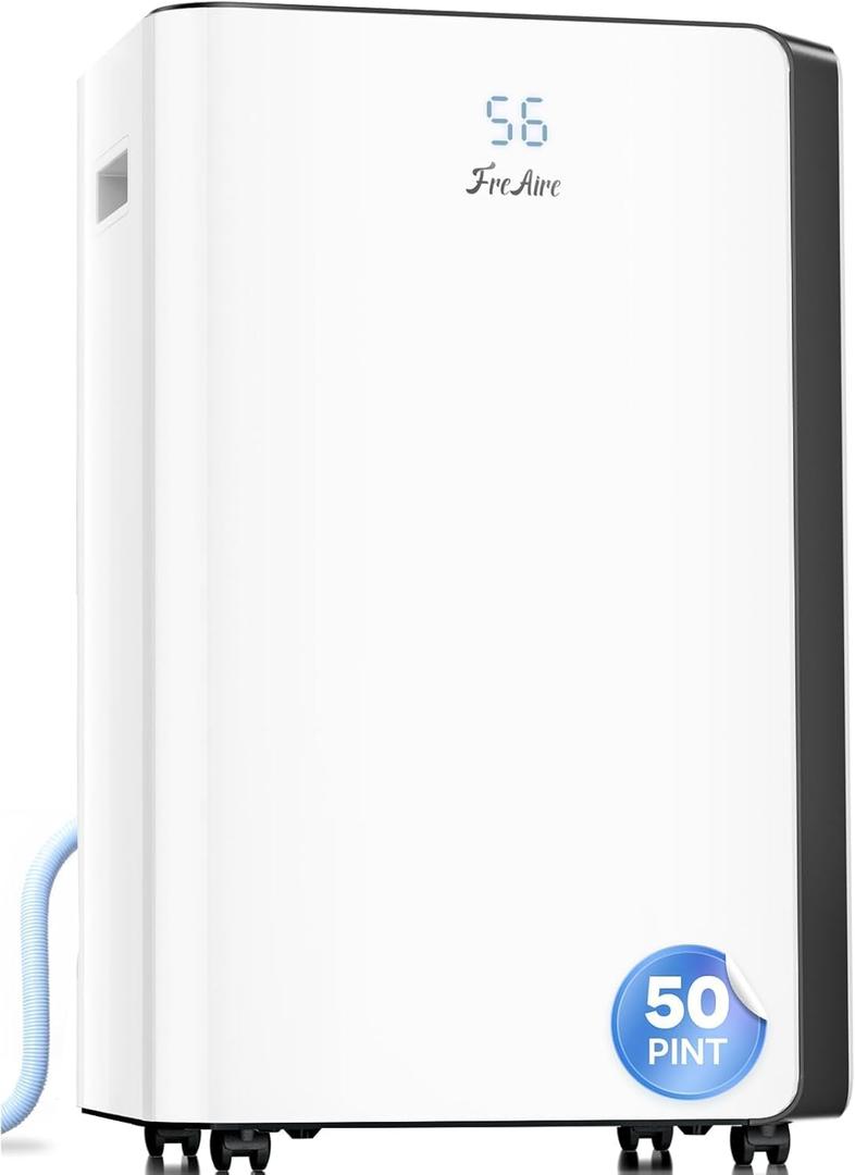 30dB Quiet Compressor Dehumidifiers for Home, Front LED Digital Humidity Display for Bedroom, Bathroom