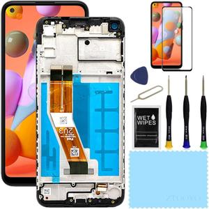 for Samsung Galaxy A11 Screen Replacement with Frame for Samsung a11 a115u Screen Replacement s115dl a115a LCD Display digitizer Touch Screen Assembly with Repair Part Tools 6.4 inch (US Version)