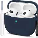 ATUAT Compatible with AirPods 3 Case, Protective Silicone Cover for AirPods 3rd Generation Case 2021, Wireless Charging - Dark Blue