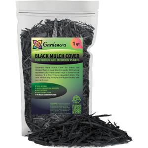 Gardenera Premium Black Mulch Cover - Enhance Your Landscape with Vibrant Color and Nutrient-Rich Benefits - 1 Quart