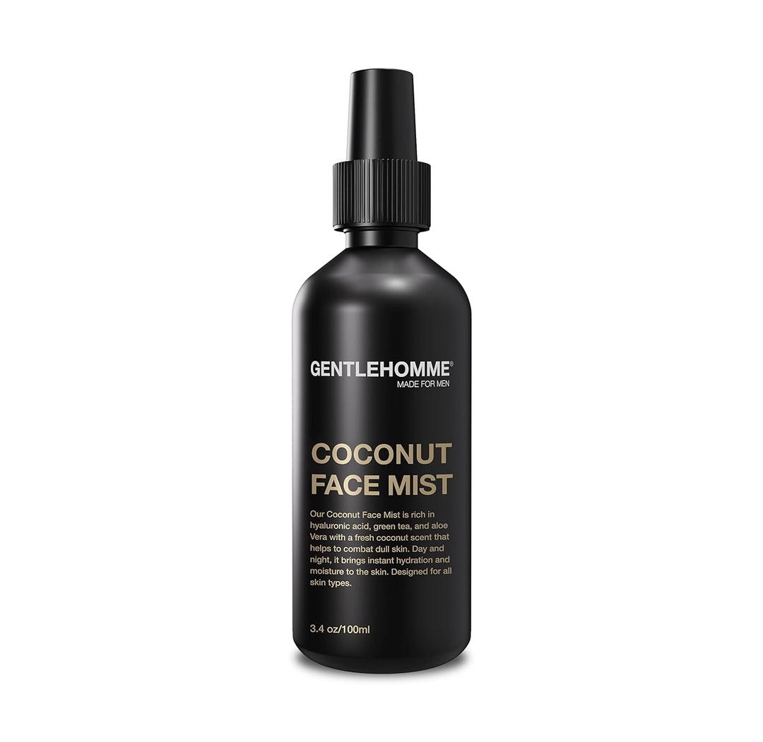 Coconut Face Mist - Mens Facial Spray - with Hyaluronic Acid, Aloe Vera & Green Tea - Refresh, Moisturize & Hydrate - Use Day & Night - Safe for All Skin Types - Vegan - 3.4oz - 1 Pack