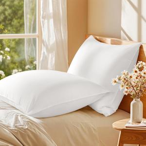 Shilucheng Goose Down Pillows King Size Set of 2, 1050+ Fill Power Side Sleeper Pillow for Sleeping Neck Pain Relief,100% Cotton Shell Hotel Pillows20" x 36"
