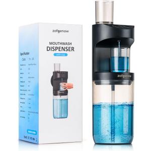 Automatic Mouthwash Dispenser for Bathroom,Bathroom Accessories 19.4 Fl Oz Dispensers with Magnetic Cups,Wall Mounted Dispenser,Suitable for All Age Groups, Black