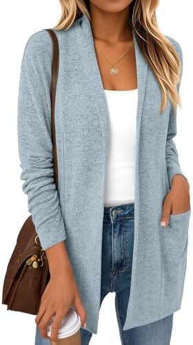 LILLUSORY Cardigan Sweaters for Women Lightweight Open Front Cardigans Casual Loose 2026 Spring Outfits with Pockets, XL
