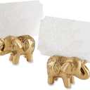Kate Aspen Lucky Golden Elephant Place Card Holders, Photo Holders, Party Favors, Indian Wedding Decorations, Placecards, Place Setting, (Set of 6)