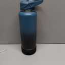 CIVAGO 40 oz Insulated Water Bottle With Straw, Stainless Steel Sports Water Cup Flask with 3 Lids (Straw, Spout and Handle Lid), Double Walled Travel Thermal Canteen Mug, Indigo Black