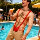 Goodstoworld Men's Halloween T-shirt Unisex Fake Muscle Hairy Chest Skeleton 3D Printed Shirts S-XXL