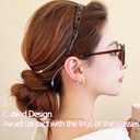 2 Pack Eyewear Headbands, Flex No Pressure Hairbands Leopard Print Hairband Comfortable Glasses Headbands for Women Fashion Skinny Hairbands