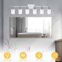 6-Light Track Lighting Kit Ceiling Kitchen Track Lighting Fixtures Chrome Bathroom Vanity Wall Lights with Clear Glass Multi-Directional Rotating Tracking Light Heads Spotlight for Accent Shop