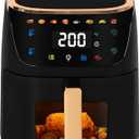 Panana 8QT Large Air Fryer Compact, 8 Preset Menus Airfryer, One-Touch Digital Control Presets, Touchscreen Display, Dishwasher Safe, Nonstick, Fit for Family (Black)