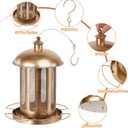 Bird Feeder, Large Capacity Bird Feeders for Outdoor Hanging, Heavy Duty Metal Wild Birdfeeder for Outside Garden Yard Decor, Retro Lantern Shape