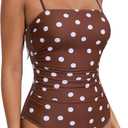 SUUKSESS Women Sexy One Piece Swimsuit Tummy Control Square Neck Bathing Suit, Medium