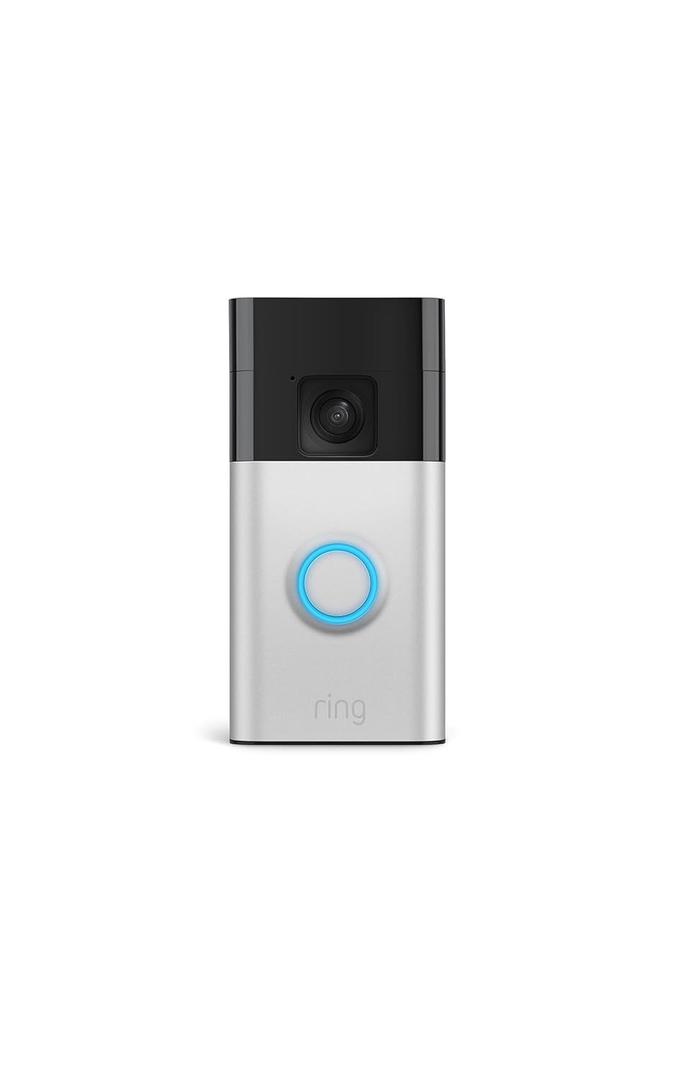 Ring Video Doorbell 3 Satin Nickel Motion Security Camera Wireless Rechargeable