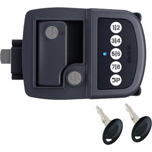 Bauer NE Bluetooth Keyless Entry Door Lock with Handle, Close Field Technology, Essential Camper Must Haves, Secure Trailer, Durable RV Door Latch, Convenient RV Lock Keyless Entry
