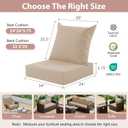 Outdoor Deep Seat Cushion Set, 24x24 Inch Water-Resistant & Fade-Resistant Outdoor Chair Cushions, Patio Furniture Cushions with Removable Cover for Patio Chair, Sofa, Beige (Set of 4)