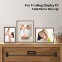 Egofine 11x14 Floating Frames Set of 2, Double Plexiglass Picture Frame, Made of Solid Wood Display Any Size Photo up to 11x14, Wall Mount or Tabletop Standing, Brown