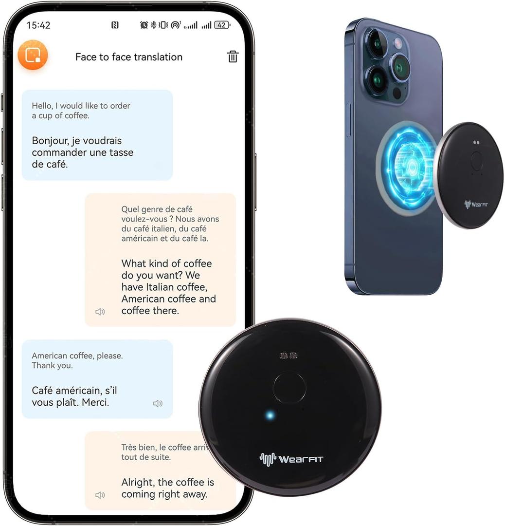 AI Language Translator Device, Instant Translator 2025, Support 148+ Languages for Voice/Photo/Video/Recording Translation,45days Standby, Traductor for Business, Study & Travel