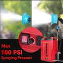 Battery Powered Backpack Sprayer 5.3 Gallon, 100 PSI Adjustable Pressure Electric Sprayer with 2X3.0A Batteries, Weed Yard Lawn Sprayer with Telescopic Wand, 5 Nozzles