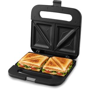 Elite Gourmet ESM2207XSS Sandwich Panini Maker Grilled Cheese, Machine Tuna Melt Omelets Non-stick Cooking Surface, 2 Slice, 750 Watts, Stainless Steel