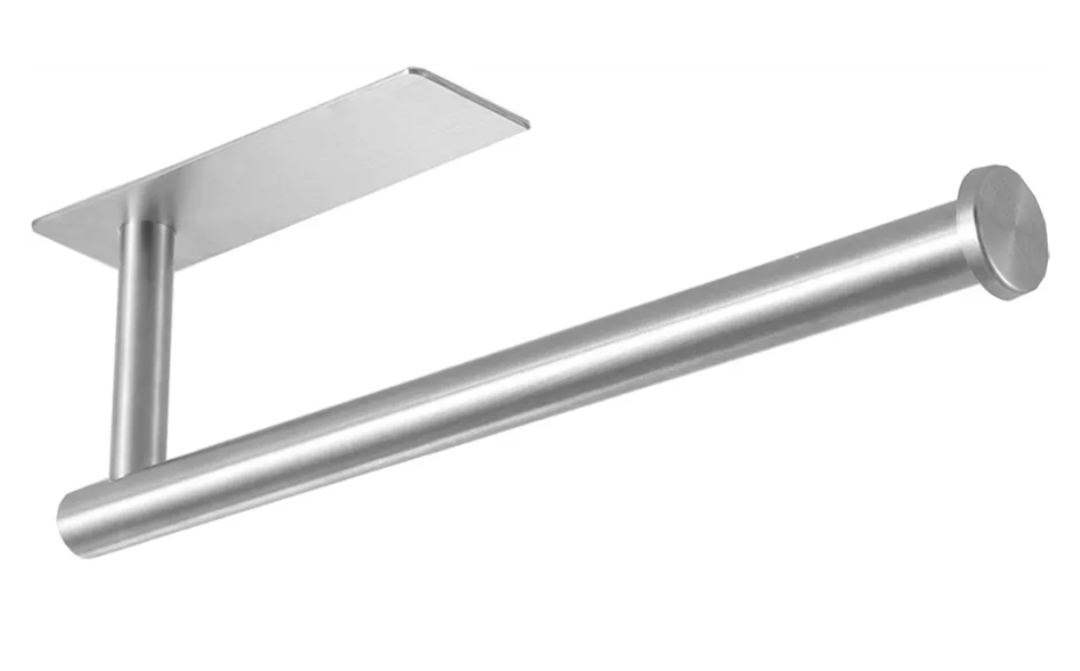 theaoo Under Cabinet Paper Towel Holder for Kitchen, Adhesive Paper Towel Roll Rack for Bathroom Towel, SUS304 Stainless Steel Wall Mount, Both Available for Adhesive and Screws