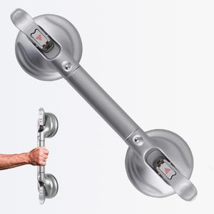 21inch Silver Upgrade Suction Shower Grab Bar, Portable Shower Handle Bar Suction Grip Bar Bathtub Handle with Strong Hold Suction Cup Fitting and Rapid Release for Bathroom(Max Capacity :300lb