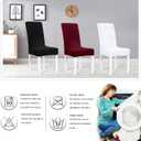 Obstal Black Chair Covers for Dining Room 6 Pack ?Universal Stretch Spandex Removable Washable Chair Seat Slipcovers Protector for Kitchen, Ceremony, Wedding, Banquet, Hotel and Party