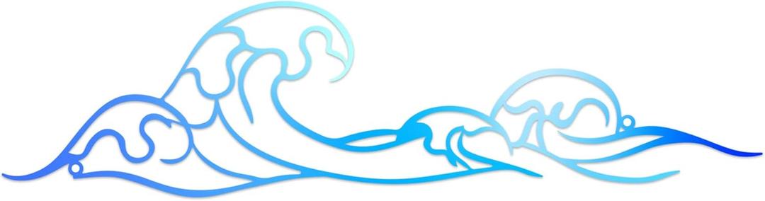 Blue Wave Wall Decor Metal Wire Coastal Wall Art Ocean Room Decor Beach Room Decoration for Bedroom Living Room Bathroom (Blue)